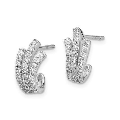 14K Weißgold Ohrstecker mit echten Diamanten