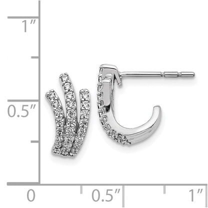 14K Weißgold Ohrstecker mit echten Diamanten