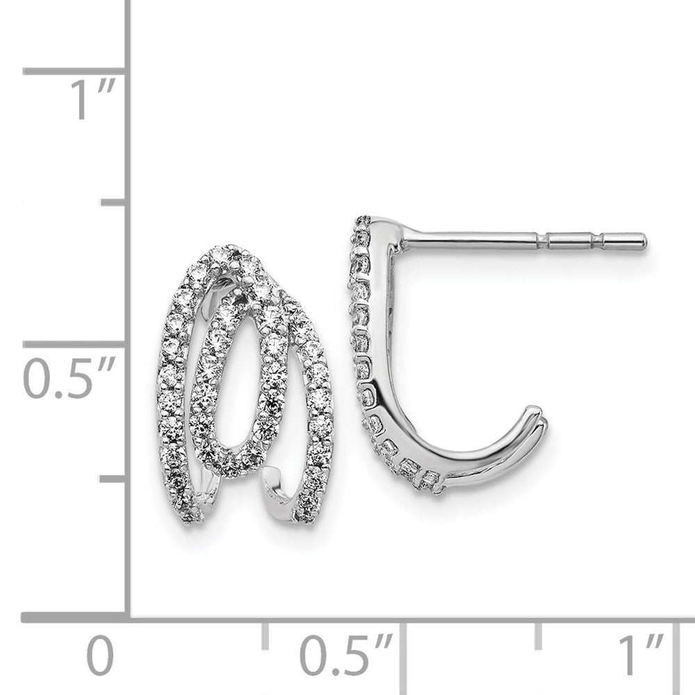 14K Weißgold Ohrstecker mit echten Diamanten