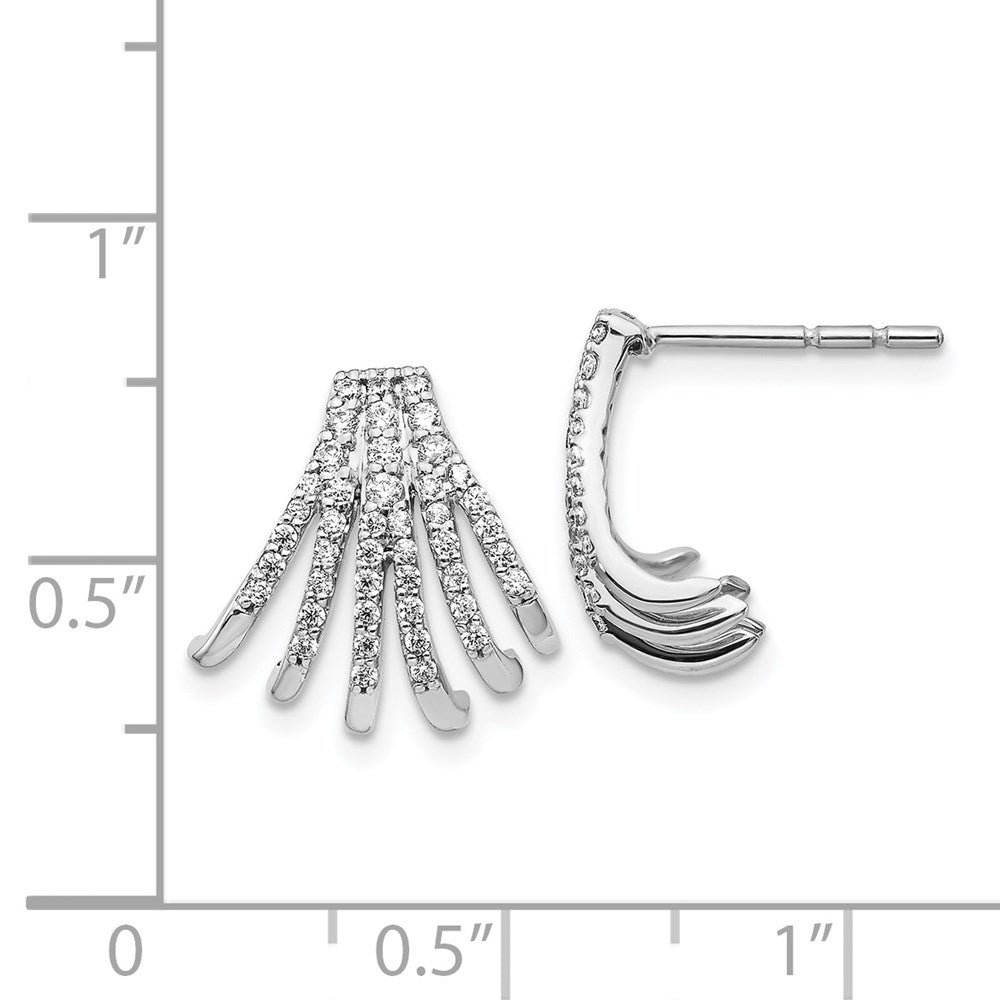 14K Weißgold Ohrstecker mit echten Diamanten