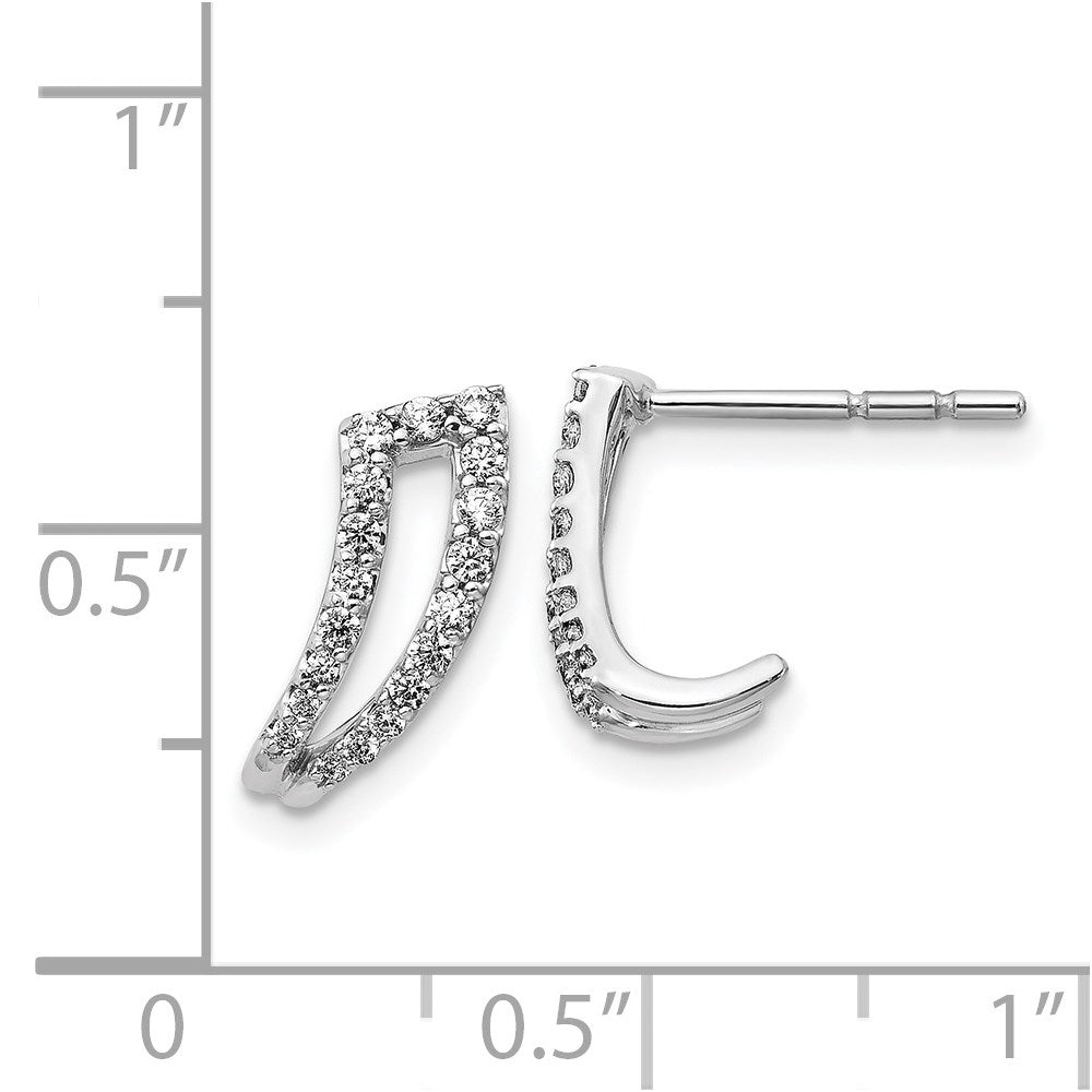 14K Weißgold Ohrstecker mit echten Diamanten