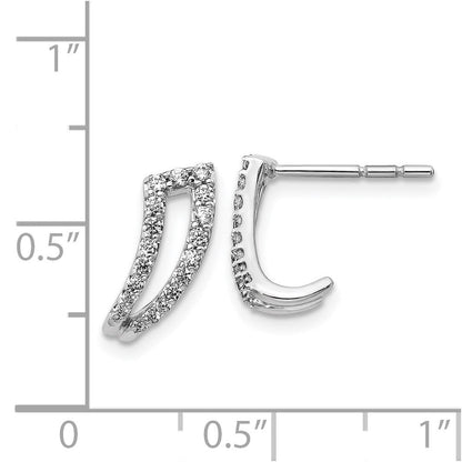 14K Weißgold Ohrstecker mit echten Diamanten