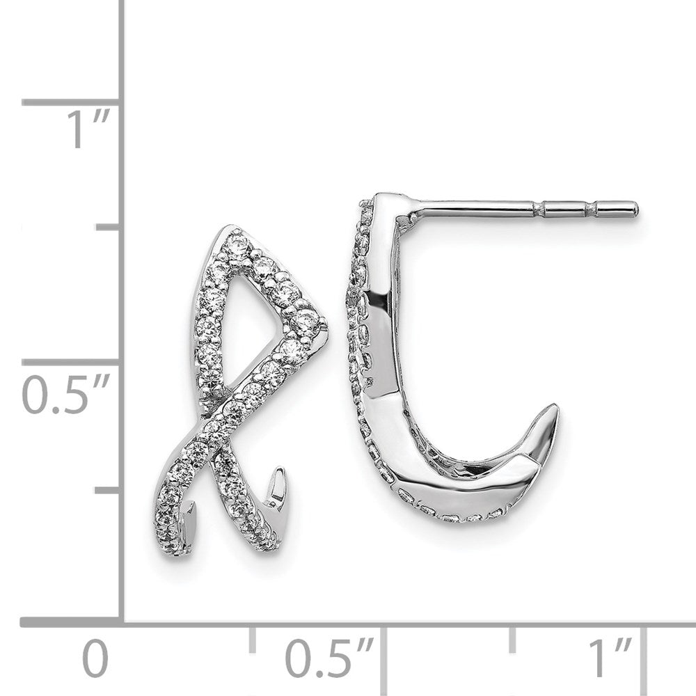 14K Weißgold Ohrstecker mit echten Diamanten