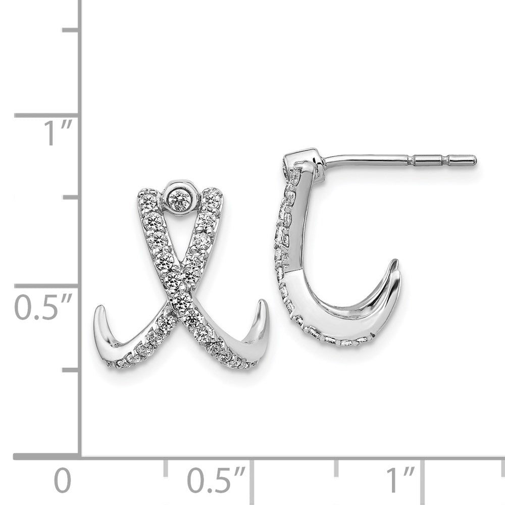 14K Weißgold Ohrstecker mit echten Diamanten
