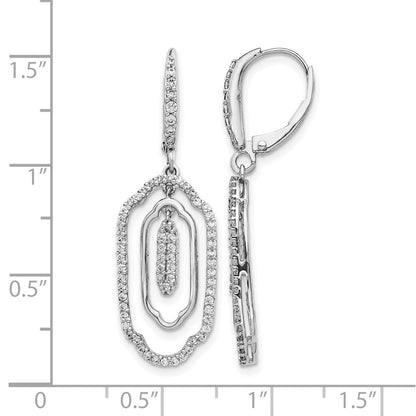 14K Weißgold Ohrringe mit echten Diamanten und Leverback-Verschluss