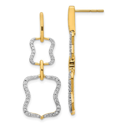 14K Gelbgold Ohrringe mit echten Diamanten