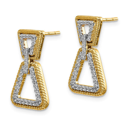 14K Gelbgold Ohrringe mit echten Diamanten