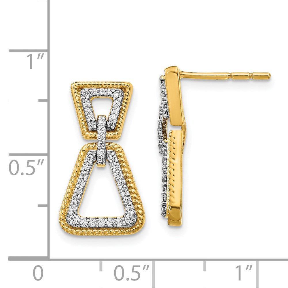 14K Gelbgold Ohrringe mit echten Diamanten