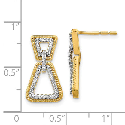 14K Gelbgold Ohrringe mit echten Diamanten
