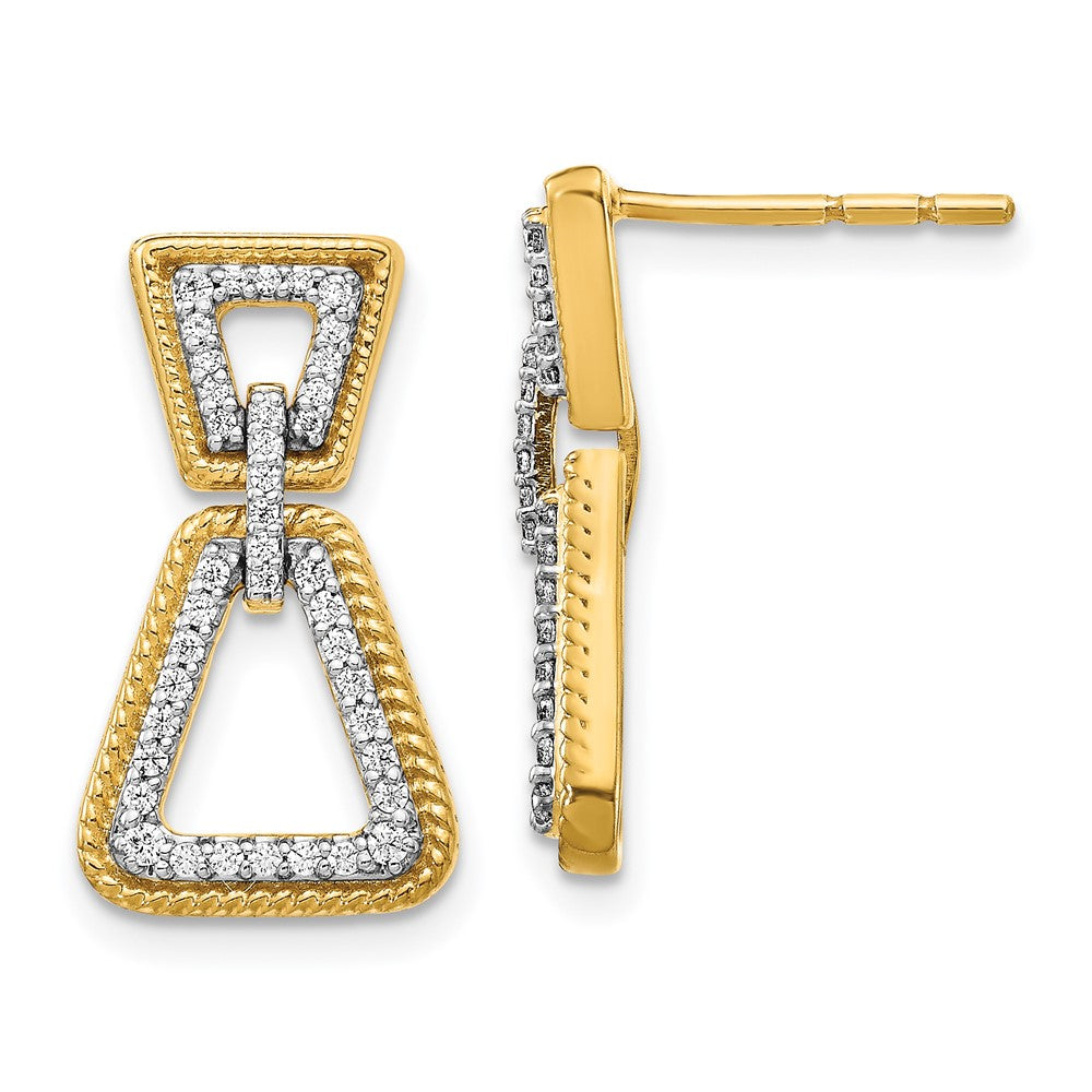 14K Gelbgold Ohrringe mit echten Diamanten