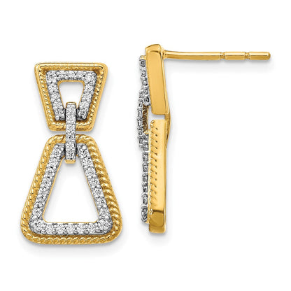 14K Gelbgold Ohrringe mit echten Diamanten