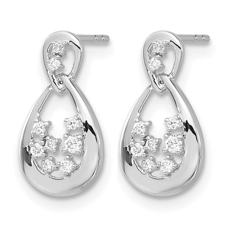 14K Weißgold Ohrstecker mit echten Diamanten