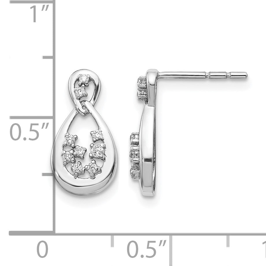 14K Weißgold Ohrstecker mit echten Diamanten