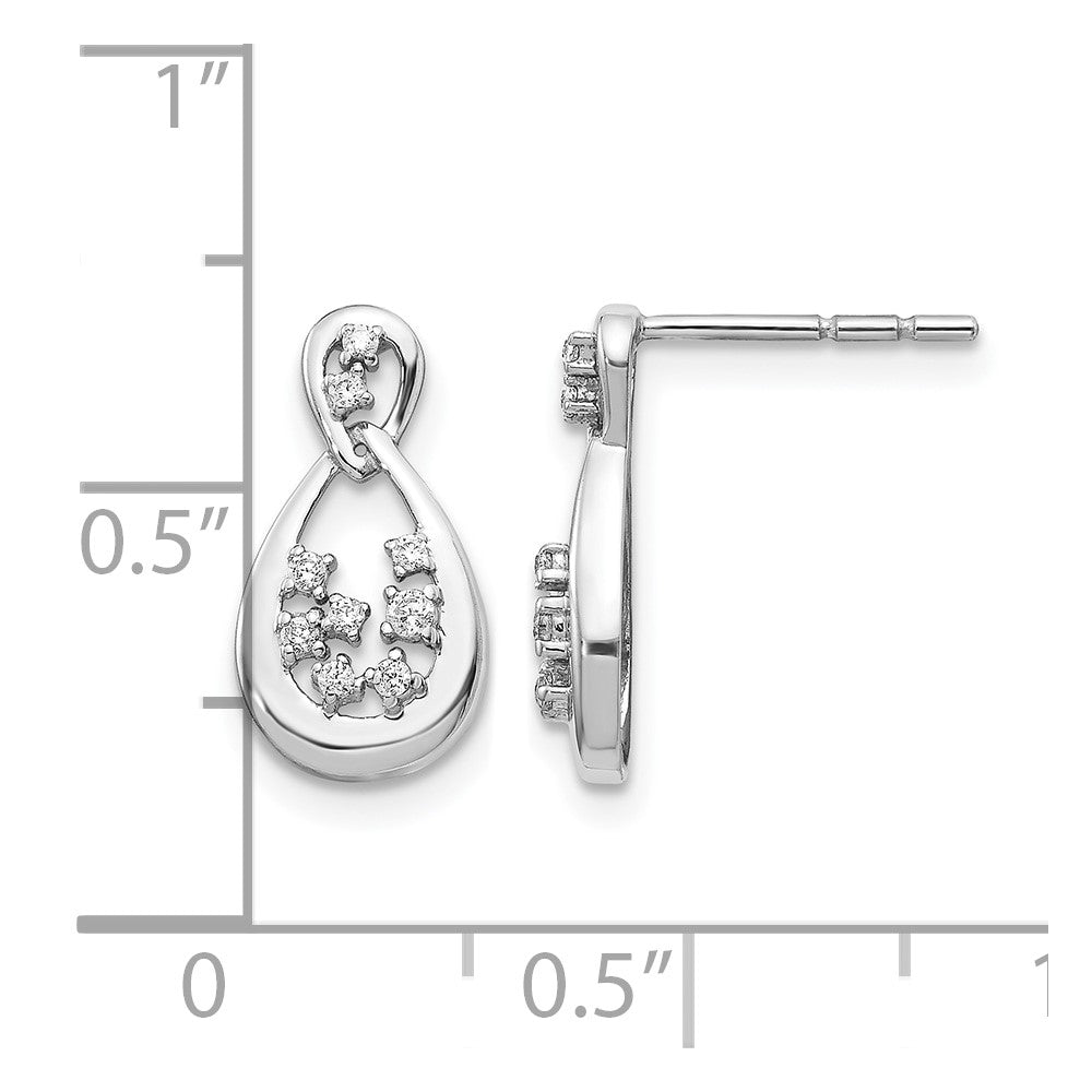 14K Weißgold Ohrstecker mit echten Diamanten