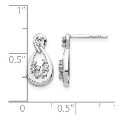 14K Weißgold Ohrstecker mit echten Diamanten