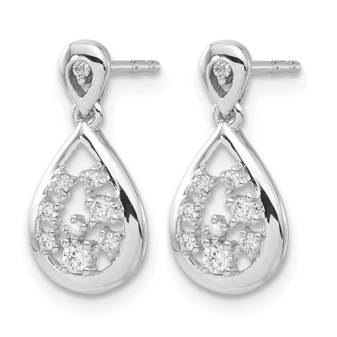 14K Weißgold Echte Diamant-Ohrstecker