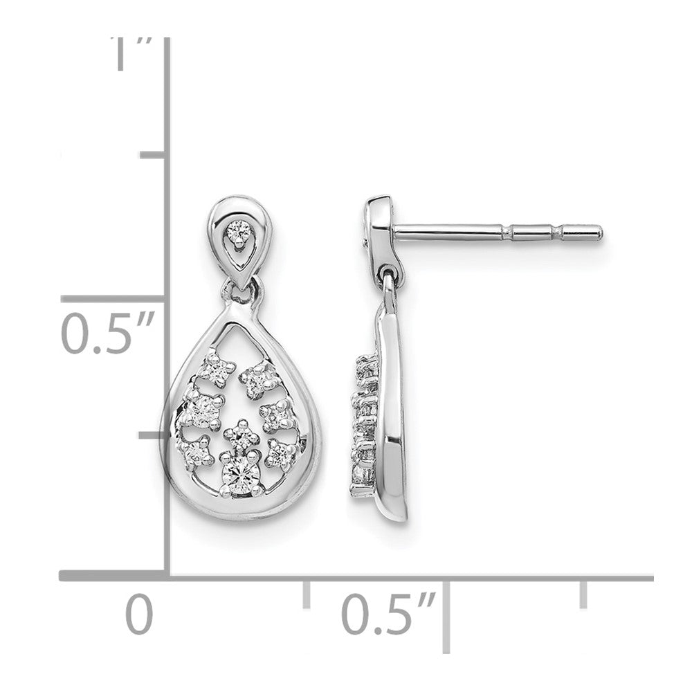 14K Weißgold Echte Diamant-Ohrstecker
