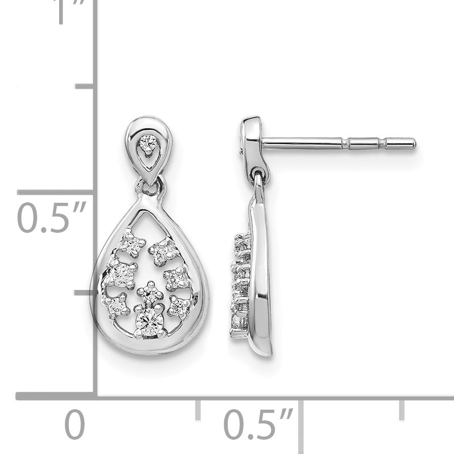 14K Weißgold Echte Diamant-Ohrstecker
