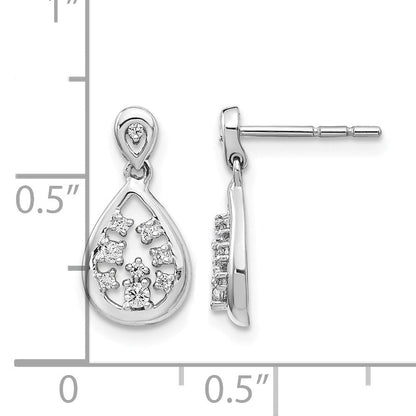 14K Weißgold Echte Diamant-Ohrstecker