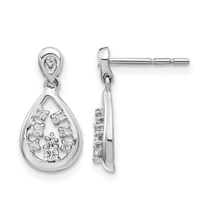 14K Weißgold Echte Diamant-Ohrstecker