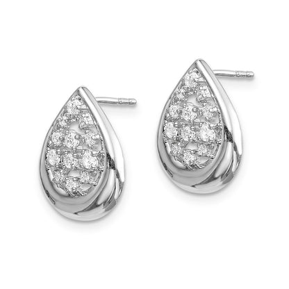 14K Weißgold Ohrstecker mit echten Diamanten