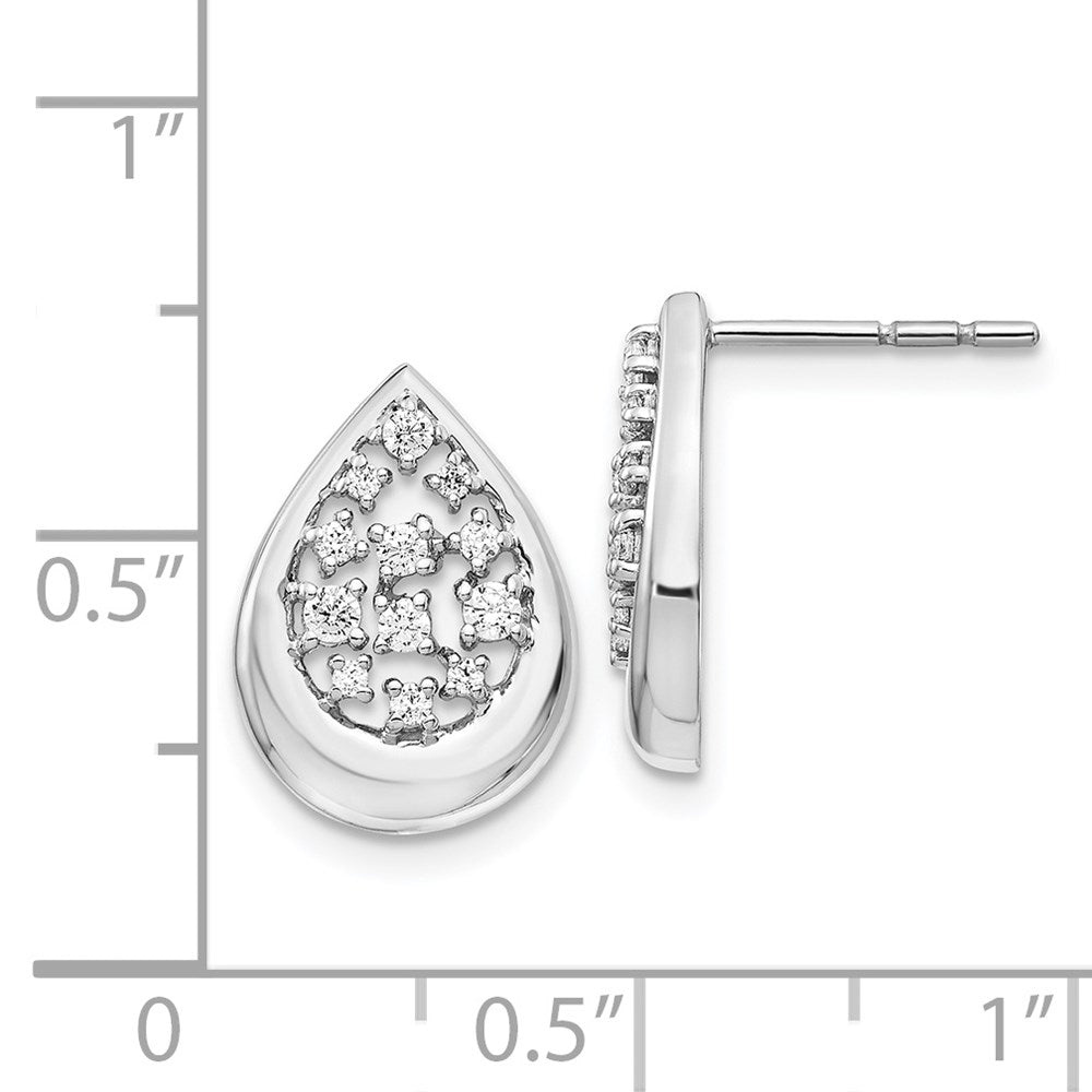 14K Weißgold Ohrstecker mit echten Diamanten