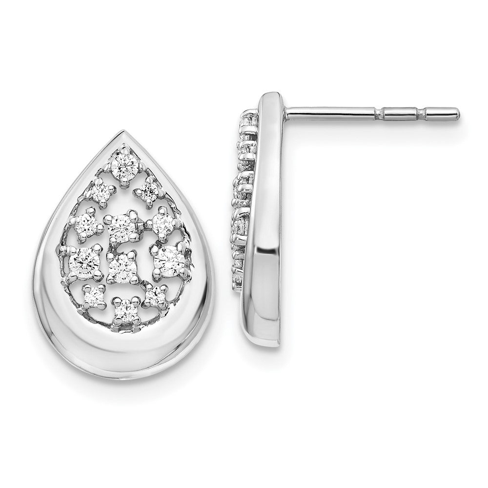 14K Weißgold Ohrstecker mit echten Diamanten