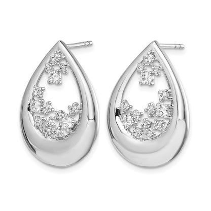 14K Weißgold Ohrstecker mit echten Diamanten