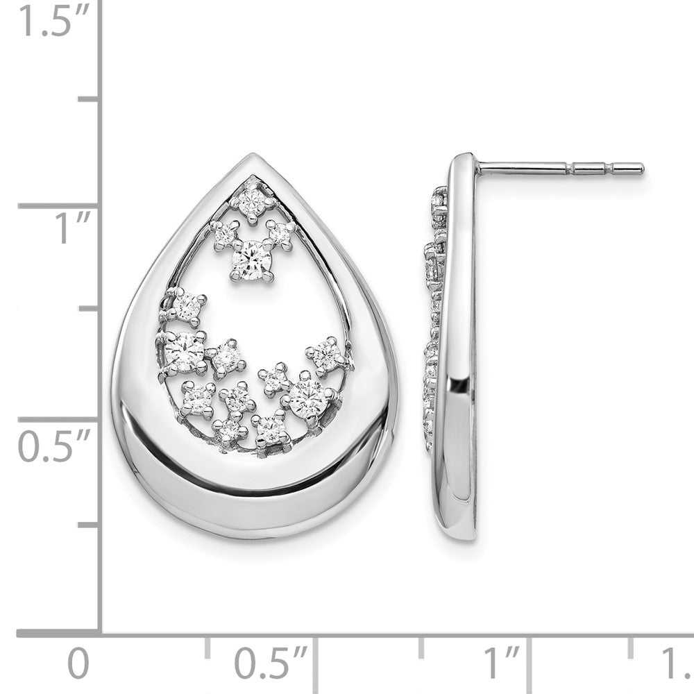 14K Weißgold Ohrstecker mit echten Diamanten