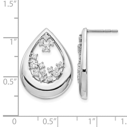 14K Weißgold Ohrstecker mit echten Diamanten