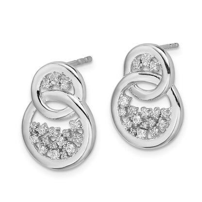 14K Weißgold Ohrstecker mit echten Diamanten