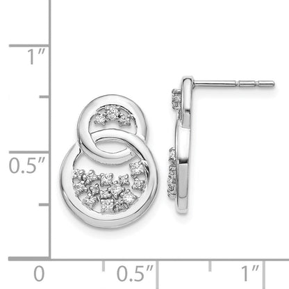 14K Weißgold Ohrstecker mit echten Diamanten