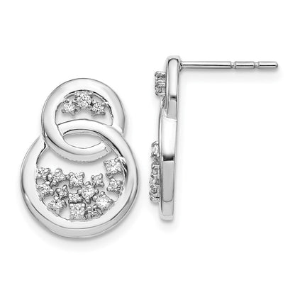 14K Weißgold Ohrstecker mit echten Diamanten