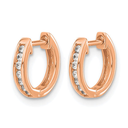 10K Roségold Poliert Diamant Klappbar Creolen