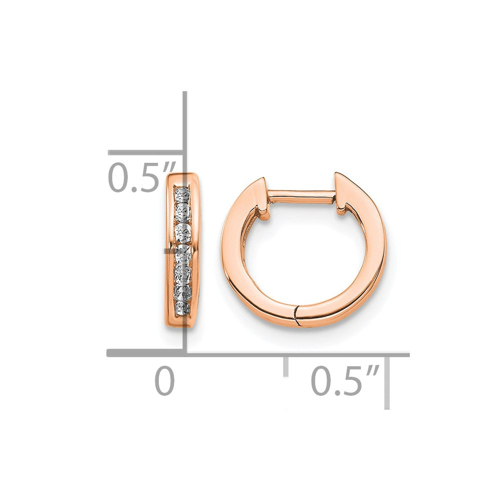 10K Roségold Poliert Diamant Klappbar Creolen
