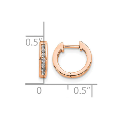 10K Roségold Poliert Diamant Klappbar Creolen