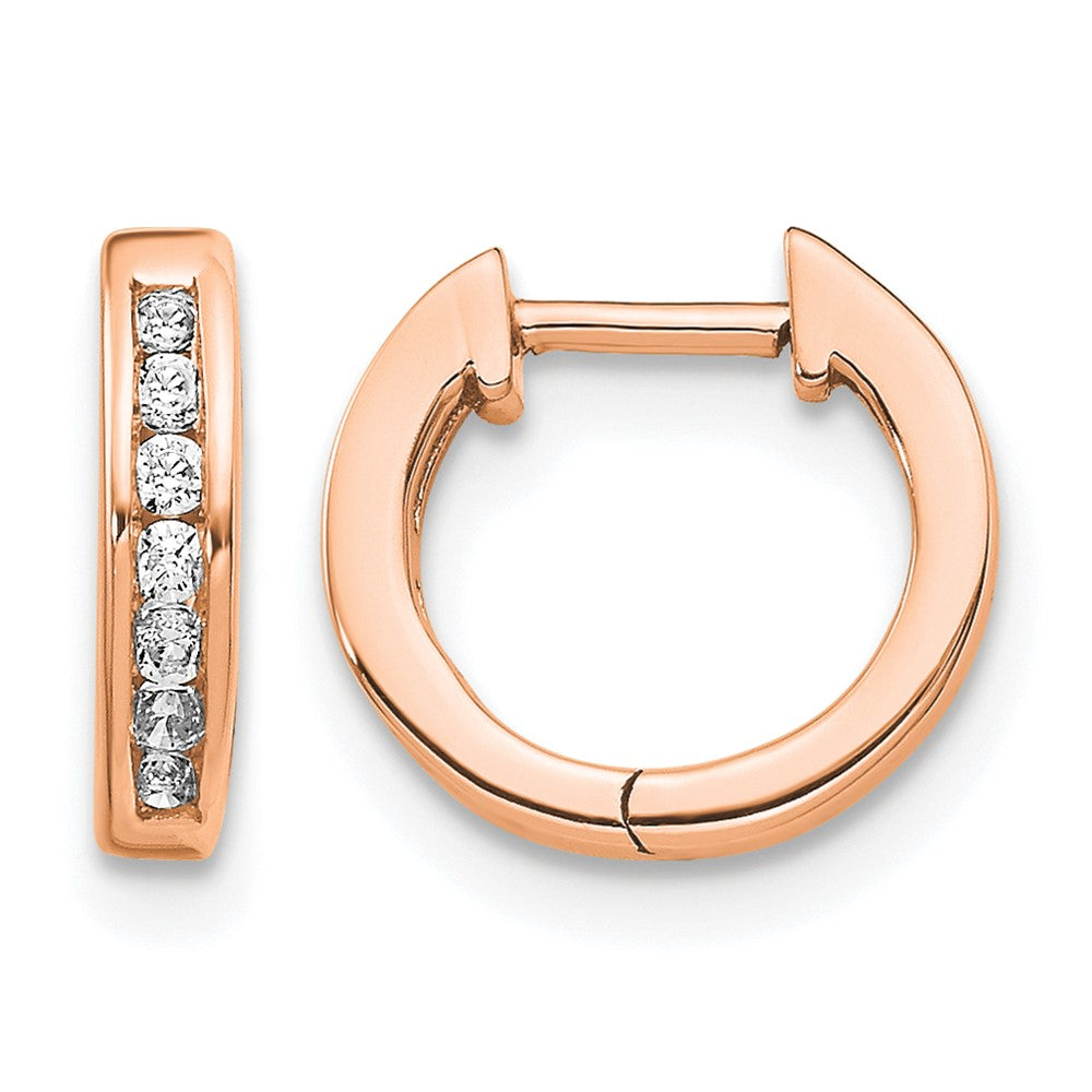 10K Roségold Poliert Diamant Klappbar Creolen