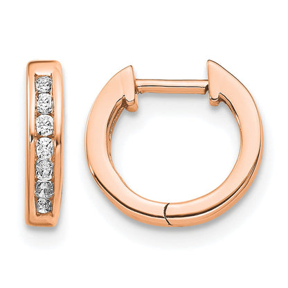 10K Roségold Poliert Diamant Klappbar Creolen