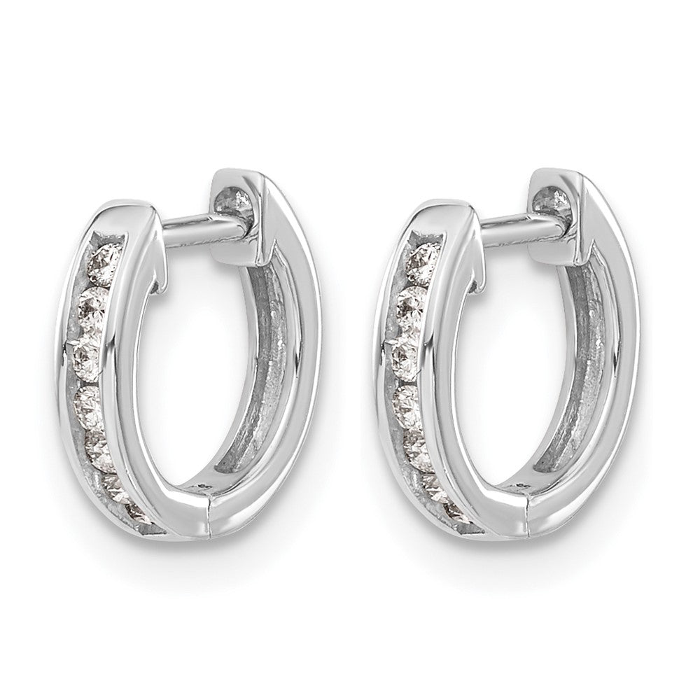 10K Weißgold Diamant Klappbar Creolen