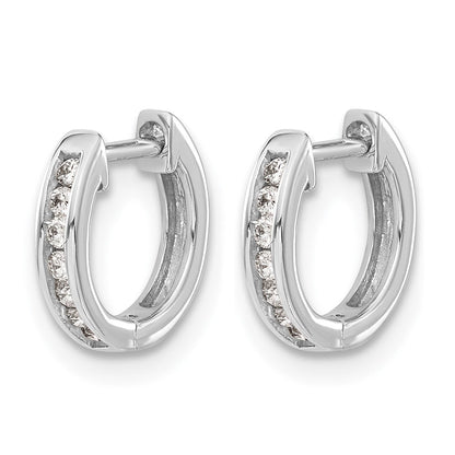 10K Weißgold Diamant Klappbar Creolen