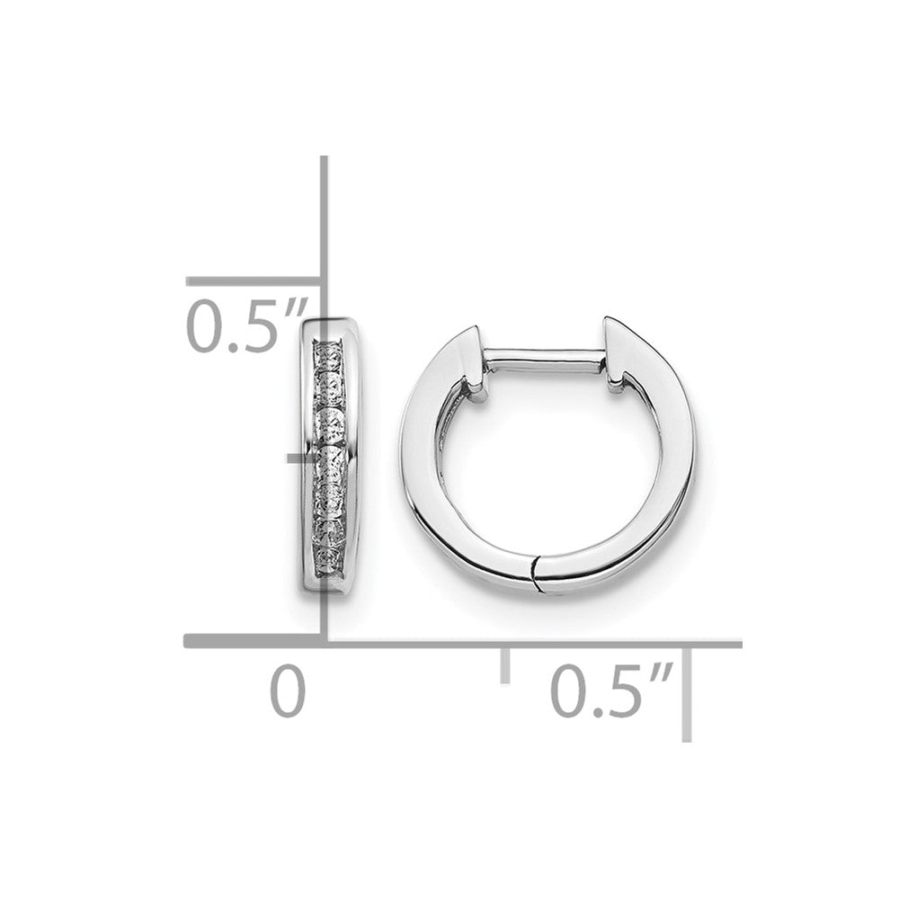 10K Weißgold Diamant Klappbar Creolen