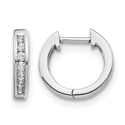 10K Weißgold Diamant Klappbar Creolen