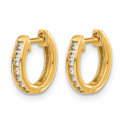 10K Gelbgold Poliert Diamant Klappbar Creolen