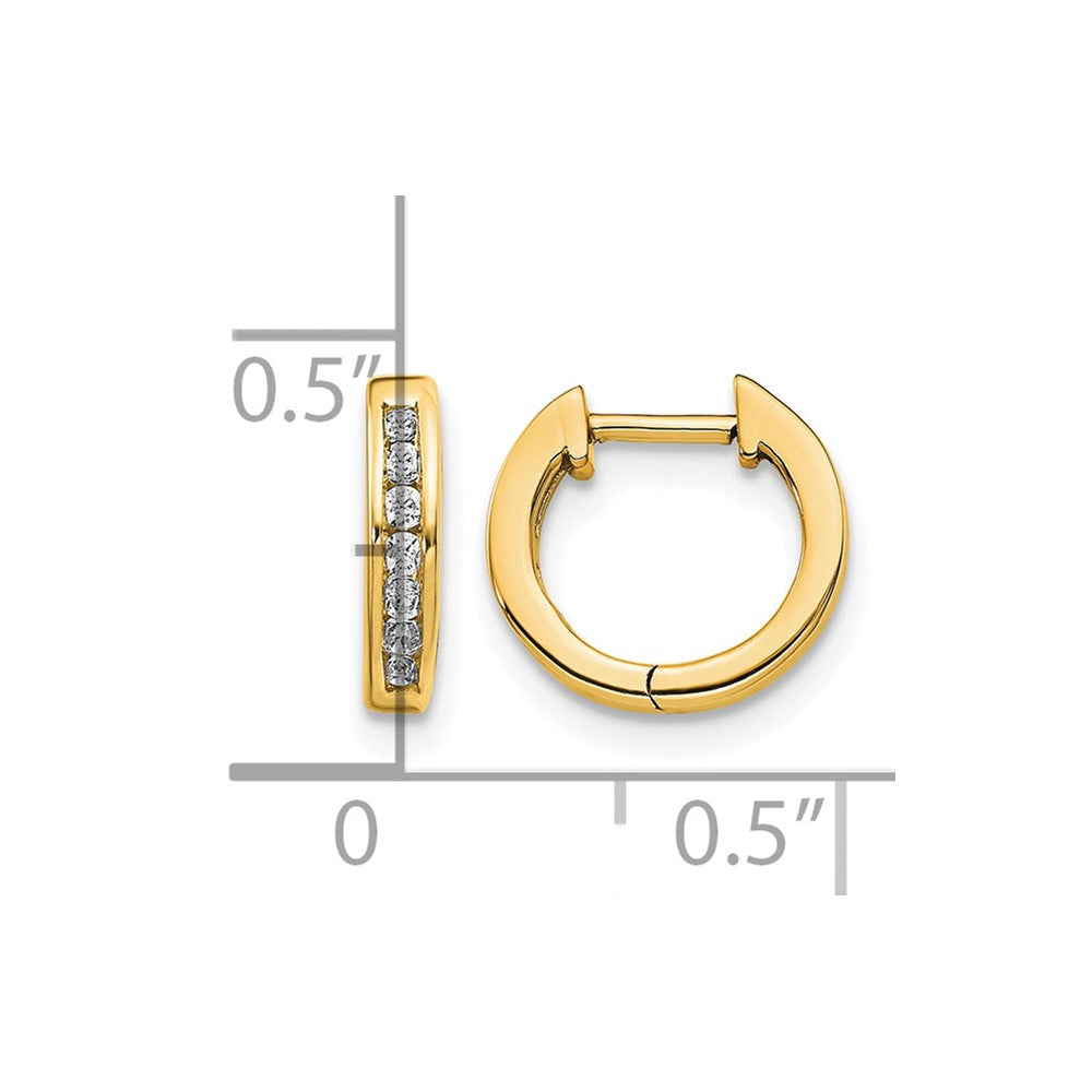 10K Gelbgold Poliert Diamant Klappbar Creolen
