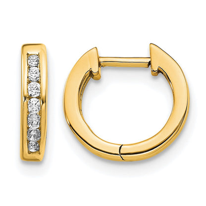 10K Gelbgold Poliert Diamant Klappbar Creolen