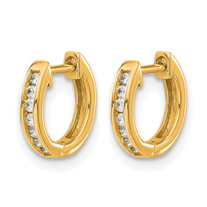 14K Gold Diamant Creolen mit Klappscharnier, poliert