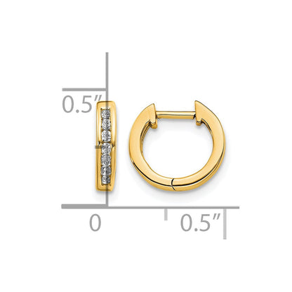 14K Gold Diamant Creolen mit Klappscharnier, poliert