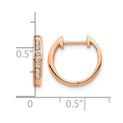 10K Roségold Poliert Diamant Klappbar Creolen