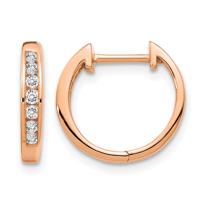 10K Roségold Poliert Diamant Klappbar Creolen