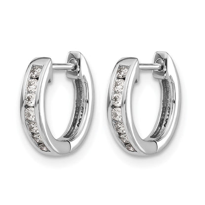 10K Weißgold Diamant Klappbar Creolen